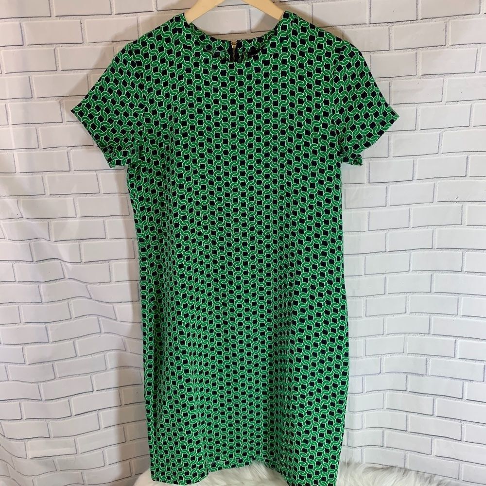 Adrienne‎ Vittadini Green/Navy Link Print D…